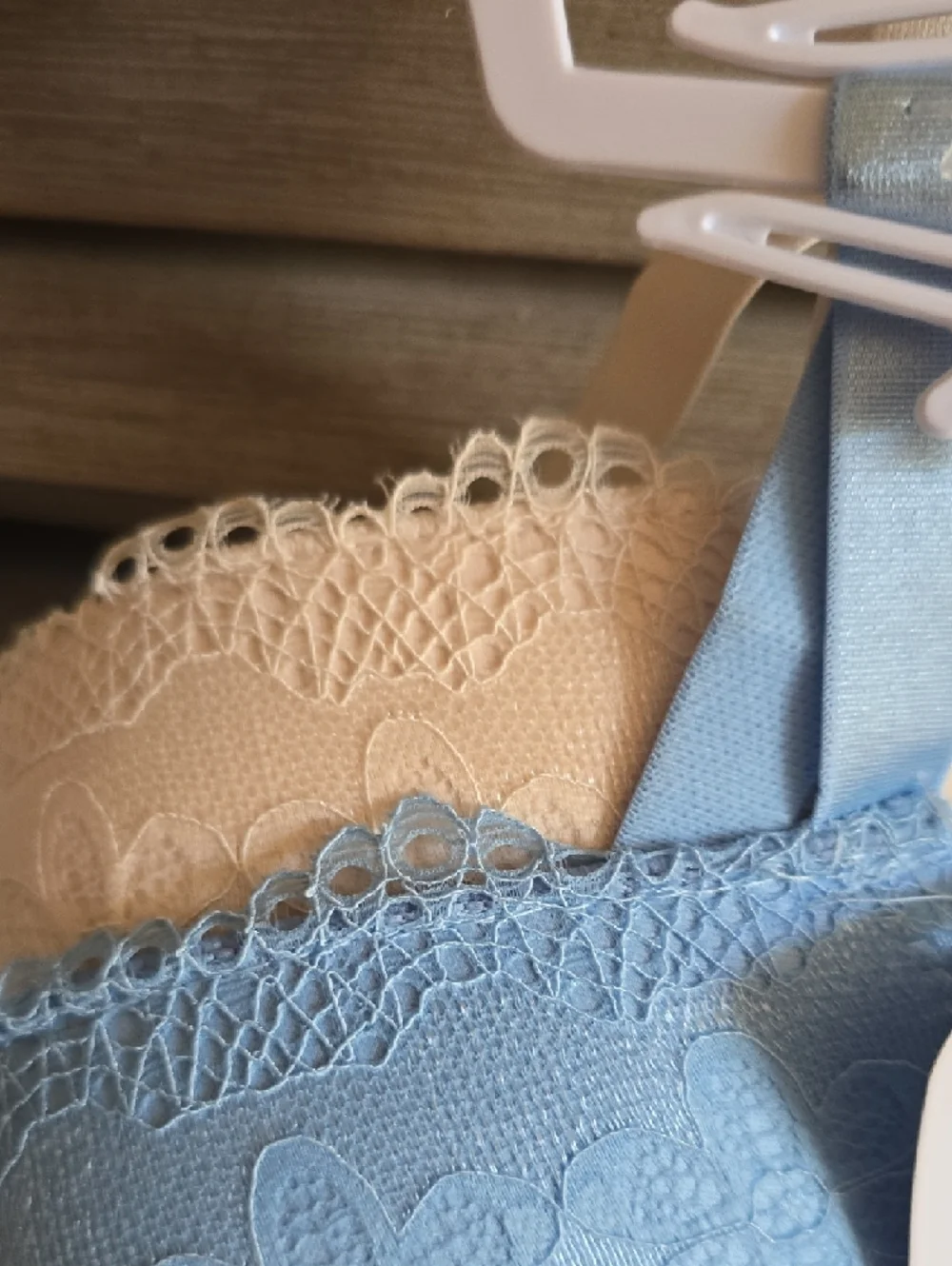 Rene Rofe Lace Push-Up Bra in Light Blue & Beige - Picture 7 of 11
